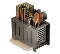 MMDXDLX Kitchen Utensil Holder Stainless Steel Cutlery Organizer Space Saving Utensil Rack Kitchen Utensil Holder(Gris)
