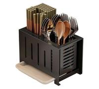 MMDXDLX Kitchen Utensil Holder Stainless Steel Cutlery Organizer Space Saving Utensil Rack Kitchen Utensil Holder(Black)