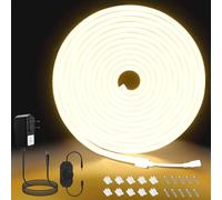 MMEEVT Neon LED Strip Light, Dimmable Warm White neon Lights Strip,5M IP65 Waterproof LED Strip Lights,Neon LED Strip Light for Home Kitchen Indoor Deco[ Power Adapder Include]