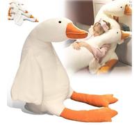 mmfLyuLD Goose Plush,White Goose Stuffed Animal Pillow Toy,Soft Duck Plush Pillow,Cute Gooses Plushs Soft Swan Hugging Pillows, Gift for Teenager and Adults Cute Home Decor Friends (90CM)