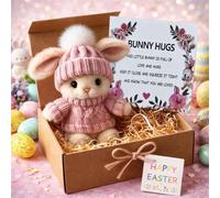 mmfLyuLD Mini Bunny Hug Cute Easter Gift,Mini Bunnies, Minis Rabbits in Box,2026 Neu Positive Easter Bunny Plush Toy,Osterhasen Deko with Knitted Hat Easter Pocket Hugs Rabbit Emotional Gift (PK1)