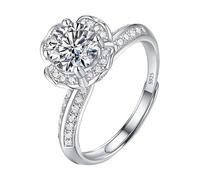 mmfLyuLD Silver Rings for Women Adjustable Ladies Rings,925 Engagement Ring,Moissanite Adjustable Engagement Wedding Ring,Jewelry Friendship Promise Fashion Jewelry Valentine Gifts for Women (A)