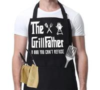 Mmgoqqt BBQ Cooking Apron, King of the Grill Apron for Men Funny Aprons Professional Bbq Aprons Kitchen Cooking Gift Apron with 2 Front Pockets Home Kitchen Garden Work Restaurant