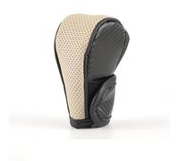 MMHGFIR Car Gear Shift Knob Cover, for FIAT 500/500C/500E/Abarth 500 2007-2022 Car Manual Gear Shift Cover,Leather Non Slip Breathable Handbrake Cover Interior Parts Accessories,B-automatic