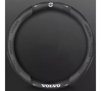 MMHGFIR Car Steering Wheel Cover for Volvo XC90 XC60 V50 S60 V70 V60 V40 S90, Carbon fiber leather Anti-slip breathable Steering Wheel Protector,Size M 37-38cm /14.5-15inch,A