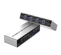 MMHHHG Video Converters, 4K@60Hz USB 3.0 Displayport+ KVM Switch 2 Monitors 4 Computers, 4 Port Dual Monitor +DP Monitor Switch For 4 PC