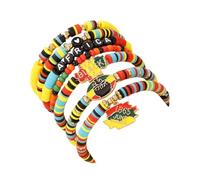 MMIUAEG Black History Month Stackable Bracelets Set Juneteenth Accessory African Wooden Beads Stretchable Bracelets Black Yellow Red Green African Jewelry for Women, M, Zinc, no gemstone