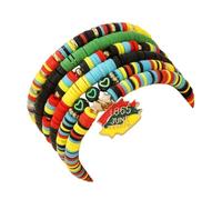 MMIUAEG Black History Month Stackable Bracelets Set Juneteenth Accessory African Wooden Beads Stretchable Bracelets Black Yellow Red Green African Jewelry for Women, M, Zinc, no gemstone