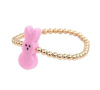 MMIUAEG Easter Bunny Egg Crystal Beaded Bracelets Colorful Eggs Chick Rabbit Charms Adjustable Bracelets for Women Cute Easter Holiday Party Jewelry Gift, M, Zinc, no gemstone