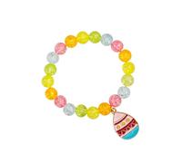 MMIUAEG Easter Bunny Egg Crystal Beaded Bracelets Colorful Eggs Chick Rabbit Charms Adjustable Bracelets for Women Cute Easter Holiday Party Jewelry Gift, M, Zinc, no gemstone