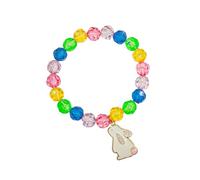 MMIUAEG Easter Bunny Egg Crystal Beaded Bracelets Colorful Eggs Chick Rabbit Charms Adjustable Bracelets for Women Cute Easter Holiday Party Jewelry Gift, M, Zinc, no gemstone