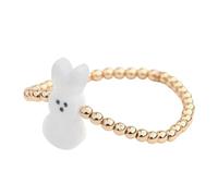 MMIUAEG Easter Bunny Egg Crystal Beaded Bracelets Colorful Eggs Chick Rabbit Charms Adjustable Bracelets for Women Cute Easter Holiday Party Jewelry Gift, M, Zinc, no gemstone