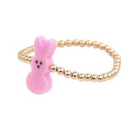 MMIUAEG Easter Bunny Egg Crystal Beaded Bracelets Colorful Eggs Chick Rabbit Charms Adjustable Bracelets for Women Cute Easter Holiday Party Jewelry Gift, M, Zinc, no gemstone