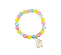 MMIUAEG Easter Bunny Egg Crystal Beaded Bracelets Colorful Eggs Chick Rabbit Charms Adjustable Bracelets for Women Cute Easter Holiday Party Jewelry Gift, M, Zinc, no gemstone