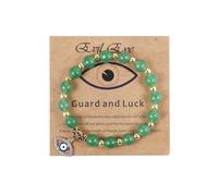 MMIUAEG Evil Eye Stone Beaded Bracelets Guardian Luck Evil Eye Natural Stone Stretch Bracelets for Women Men Protection Amulet Jewelry Gift, M, Zinc, no gemstone