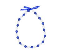 MMIUAEG Graduation Kukui Nuts Lei Necklace Hawaiian Necklace with Ribbon Bow Closure Chunky Graduation Neck Chain Gifts for Women Men College Student Jewelry, M, Zinc, No Gemstone