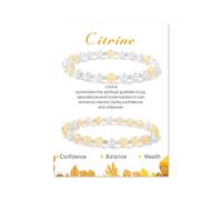 MMIUAEG Imitation Pearls Crystal Stone Bracelets Set Stress Relief Yoga Bracelet for Women Natural Stone Elastic Rope Bracelets Inspirational Jewelry Mother's Day Birthday Gifts, M, Zinc, no gemstone