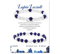 MMIUAEG Imitation Pearls Crystal Stone Bracelets Set Stress Relief Yoga Bracelet for Women Natural Stone Elastic Rope Bracelets Inspirational Jewelry Mother's Day Birthday Gifts, M, Zinc, no gemstone