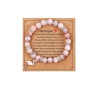 MMIUAEG Pink Flamingo Beaded Stretch Bracelet Never Forget How Flamazing You Are Bracelet for Women Flamingo Bracelet Gifts, M, Zinc Acrylic, no gemstone