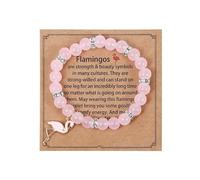 MMIUAEG Pink Flamingo Beaded Stretch Bracelet Never Forget How Flamazing You Are Bracelet for Women Flamingo Bracelet Gifts, M, Zinc Acrylic, no gemstone