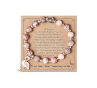 MMIUAEG Pink Flamingo Beaded Stretch Bracelet Never Forget How Flamazing You Are Bracelet for Women Flamingo Bracelet Gifts, M, Zinc Acrylic, no gemstone