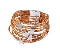 MMIUAEG Y2K Star Multi-layer Leather Wristband Bracelet Punk Gothic Star Layered Bracelets for Women Men Aesthetic Grunge Bangle Gift Shiny Millennium Y2K Jewelry, M, Zinc, no gemstone