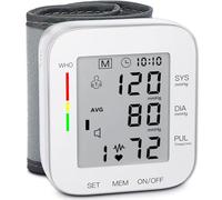 MMIZOO Wrist Blood Pressure Monitor Bp Monitor Large LCD Display Blood Pressure Machine Adjustable Wrist Cuff 5.31-7.68inch Automatic 99x2 Sets Memory with Carrying Case for Home Use (W1681)
