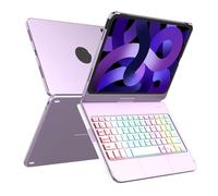 MMK Keyboard for iPad 10th Generation 2022 10.9 Inch, 360° Touchpad Flip & 7 Colors Colorful Lighting & Auto Wake/Sleep, Smart Trackpad with Stylus Holder for iPad 10th Generation