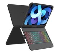 MMK Keyboard for iPad 10th Generation 2022 10.9 Inch, 360° Touchpad Flip & 7 Colors Colorful Lighting & Auto Wake/Sleep, Smart Trackpad with Stylus Holder for iPad 10th Generation