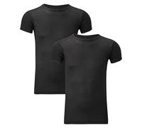 MMK Manchester® Pack of 2 Mens Thermal Short Sleeve Base Layer Top - Adults Winter Ski Inner Vest Warm Underwear T-Shirts - Quick Dry Undershirt for Outdoor Sports Running (Black, Small)