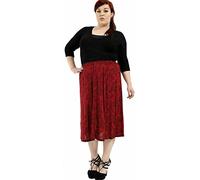 MMK Manchester® Women's Floral Print Skirt - Ladies Elasticated Waist Stretchy Full Length Long Skirts (Wine Paisley, 20)