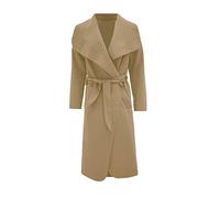 MMK® Women’s Long Waterfall Italian Duster Trench Coats - Ladies Winter Wear Long Sleeve French Belted Oversized Jacket (Camel, 12-14)