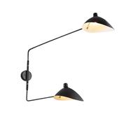 MMKBLRDI 1pcs Rocker Arm Long Arm Open Teeth and Claws Industrial Swing Iron Wall Lamp(2 Heads Large)