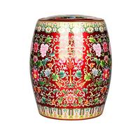 MMleYN Chinese Style Storage Jar, Ceramic Rice Bucket With Sealed Lids, Decorative Kitchen Canister Container For Cookie, Pasta, Cereal, Flour, Sugar, Rice, Seasoning Storage Bin(Red)