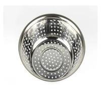 MMLFX 1pc Kitchen Sieve Big Hole Stainless Steel Washing Mesh Vegetable Fruits Round Dry Basin Thick Basket Strainer Colander Tools (Size : 32cm)