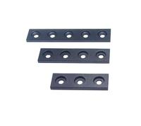 MMLFX 2pcs Black Silver Strip Plate Aluminum Connector Fastener 2020 3/4/5 Hole Angle Connector V Slot Profile Aluminum Mount Plate (Color : Black, Size : 2020-5 hole)