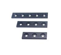 MMLFX 2pcs Black Silver Strip Plate Aluminum Connector Fastener 2020 3/4/5 Hole Angle Connector V Slot Profile Aluminum Mount Plate (Color : Black, Size : 2020-5 hole)