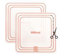 MMmat Silicone Baking Mat, Set of 2 Square Non-Stick Cuttable Baking Mats 8/9/10 inches - Best German Silicone