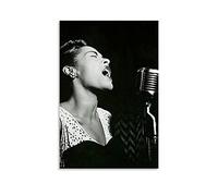MMMU Singer Billie Holiday Retro Poster Wall Art Canvas Picture Print Aesthetic Posters Decor for Bedroom 08x12inch(20x30cm)