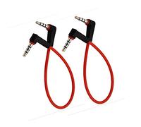MMNNE 3.5mm Audio Cable Short 2Pack 8inch TRRS 4-Pole Male Right Angle to Male Right Angle Audio Cable