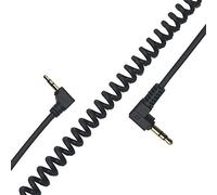 MMNNE 90 Degree Right Angle Coiled 3.5mm Male to 2.5mm Male Headset Stereo Audio Aux Extender Stereo Jack Cable