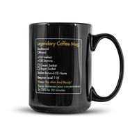 MMO Mug - Legendary Coffee Mug Level 110 - Large Ceramic Black Coffee Mug 15oz - Gaming, Gamer Cup