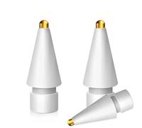 MMOBIEL 1.0mm Metal Pencil Tips Compatible with Apple Pencil 1st/2nd Gen/USB-C/Pro - 3 Pieces Replacement Metal Tips Compatible with Apple iPencil - iPencil Nibs - White