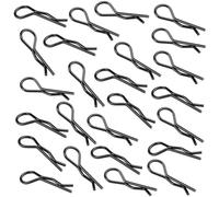 MMOBIEL 100 Pcs Universal RC Body Clips Bend R-Pins for 1/10th 1/12th Parts for RC Car / Off Road Buggy / Truck Shell Parts Black