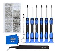 MMOBIEL 1010Pcs Professional Eyeglass Repair Kit with Screws, Precision Screwdrivers and Stainless Steel Curved Tweezer and Cloth for Eyeglass, Sunglass, Spectacles & Watch Repair