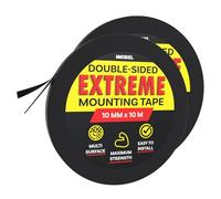 MMOBIEL 10mm Double Sided Strong Adhesive Mounting Tape [2 Pack] for Heavy Duty Indoor Mounting, Decor, DIY Crafts, Home, Office, Carpet Fixing, LED Strip Lights - 10m Long Roll