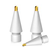 MMOBIEL 2.0mm Metal Pencil Tips Compatible with Apple Pencil 1st/2nd Gen/USB-C/Pro - 3 Pieces Replacement Metal Tips - iPencil Nibs - White