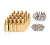 MMOBIEL 24 Pieces M2.5 (11mm Body + 6mm Screw) Hex Brass Standoff Cylinders + Screws + Nuts for Raspberry Pi Series Minicomputer Electronic Circuit Boards Incl (+) Screwdriver