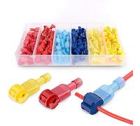 MMOBIEL 240 Pcs T-Tap Electrical Wire Splice Snap Connectors - Self Stripping Quick Splice Solderless Terminals Insulated Male Spade Assortment Kit
