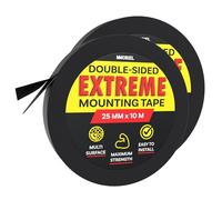 MMOBIEL 25mm Double Sided Strong Adhesive Mounting Tape [2 Pack] for Heavy Duty Indoor Mounting, Decor, DIY Crafts, Home, Office, Carpet Fixing, LED Strip Lights - 10m Long Roll